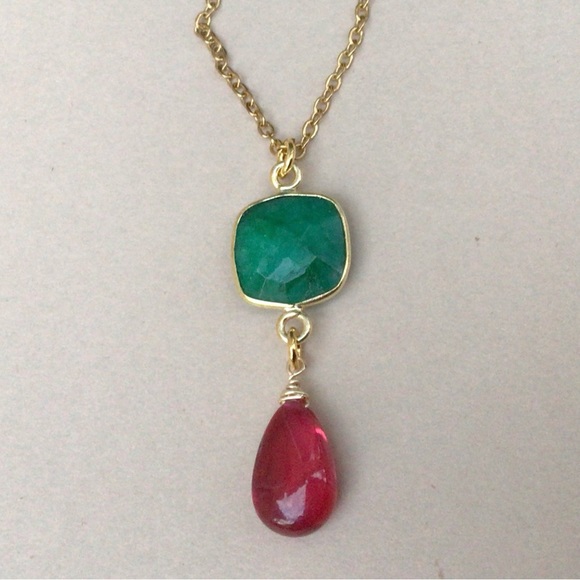 Emerald Ruby sundance charm necklace - Picture 9 of 9